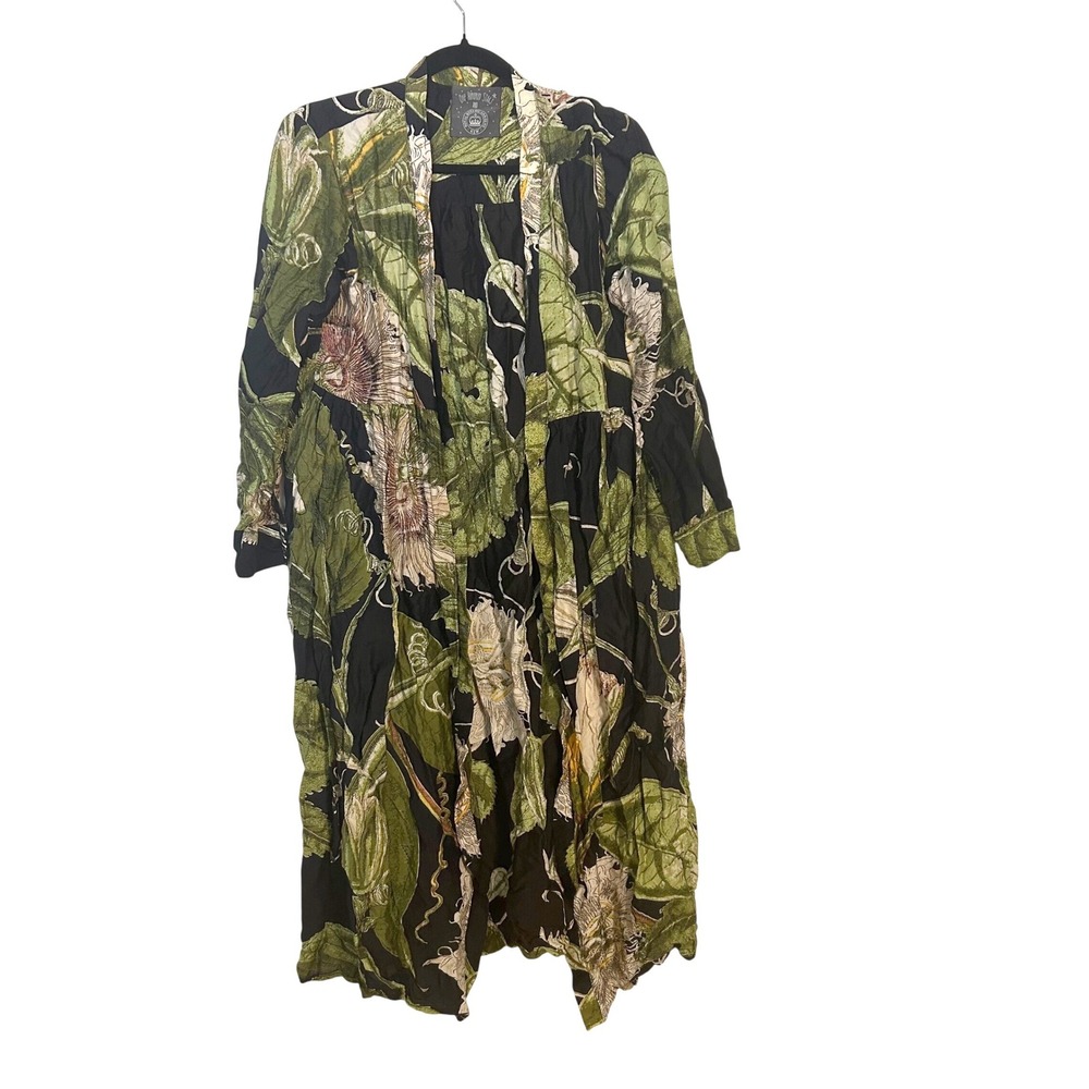 One Hundred Stars Kew Passion Flower Long Duster Kimono Robe Coat One Size